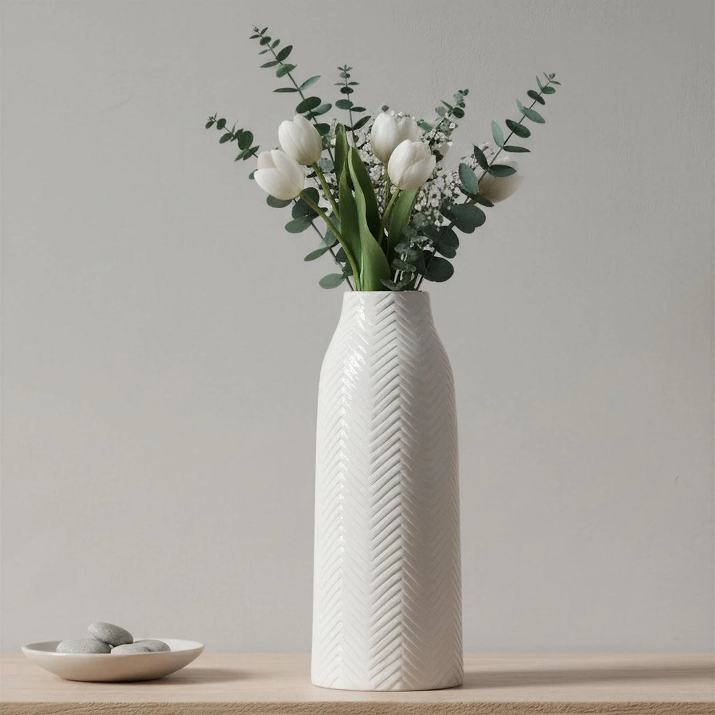 Large White Vase for Flowers Ceramic Vase for Home Decor Tall Vases for Your ...