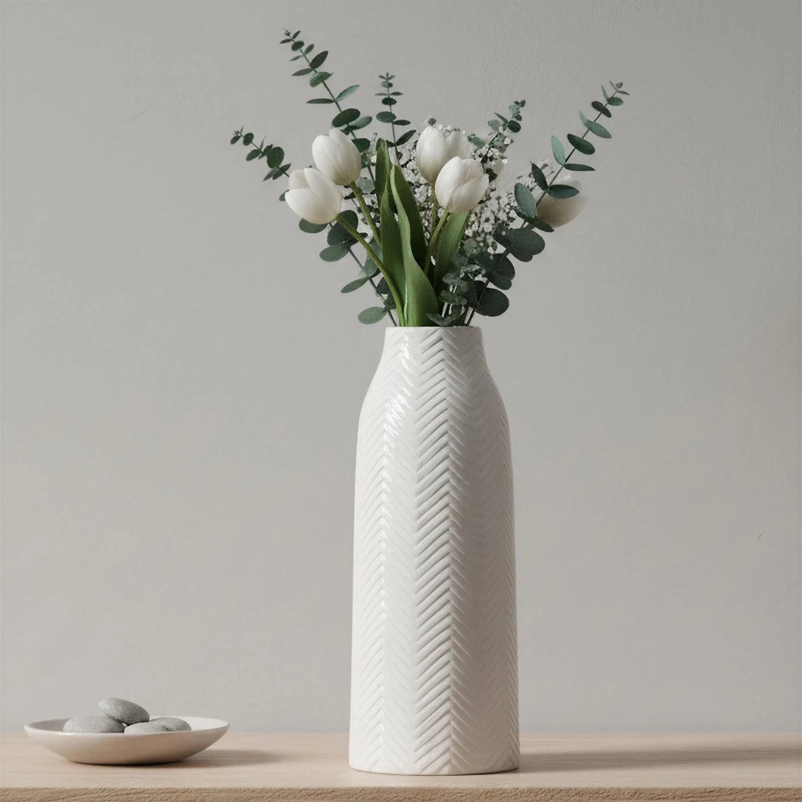 Large White Vase for Flowers Ceramic Vase for Home Decor Tall Vases for Your ...