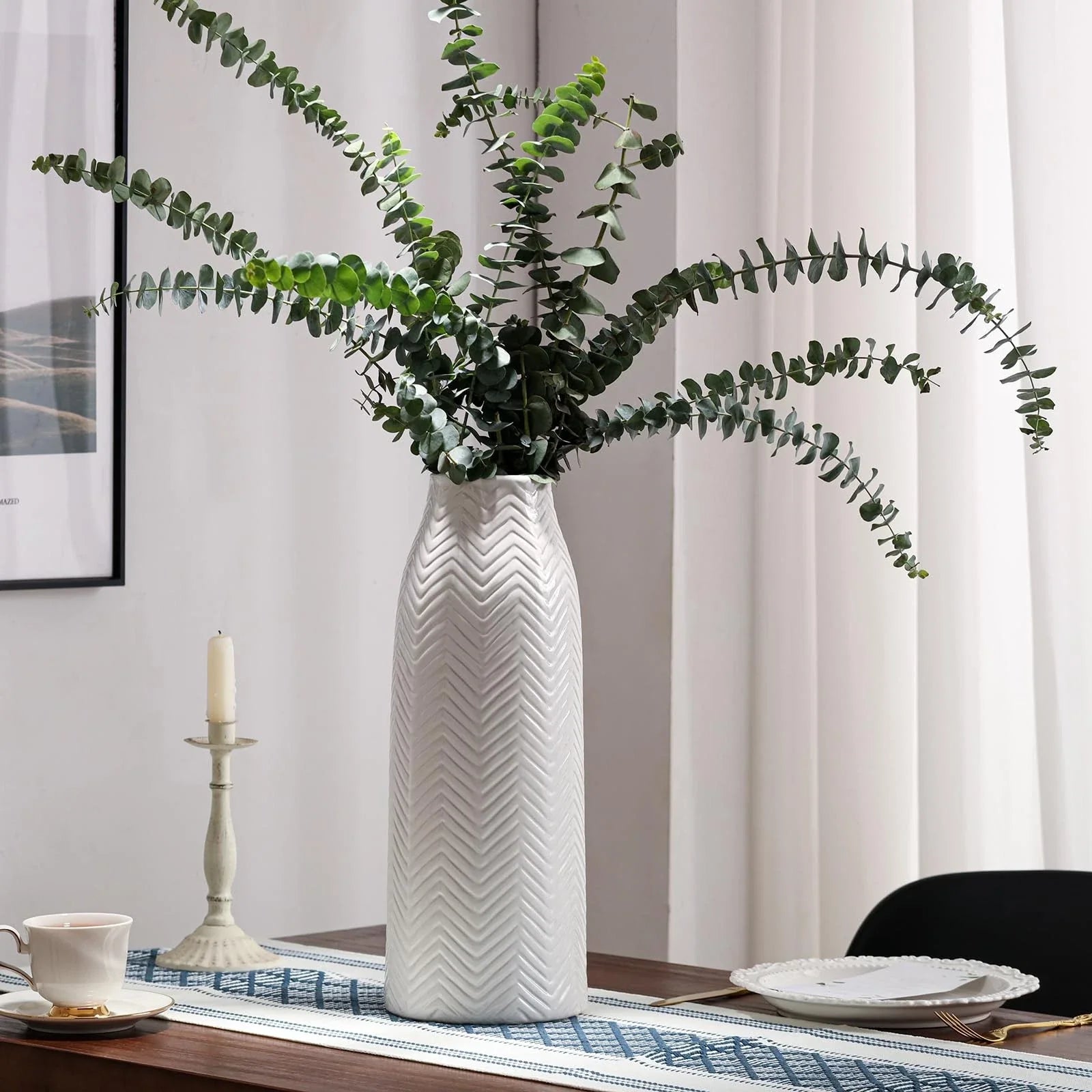 Large White Vase for Flowers Ceramic Vase for Home Decor Tall Vases for Your ...