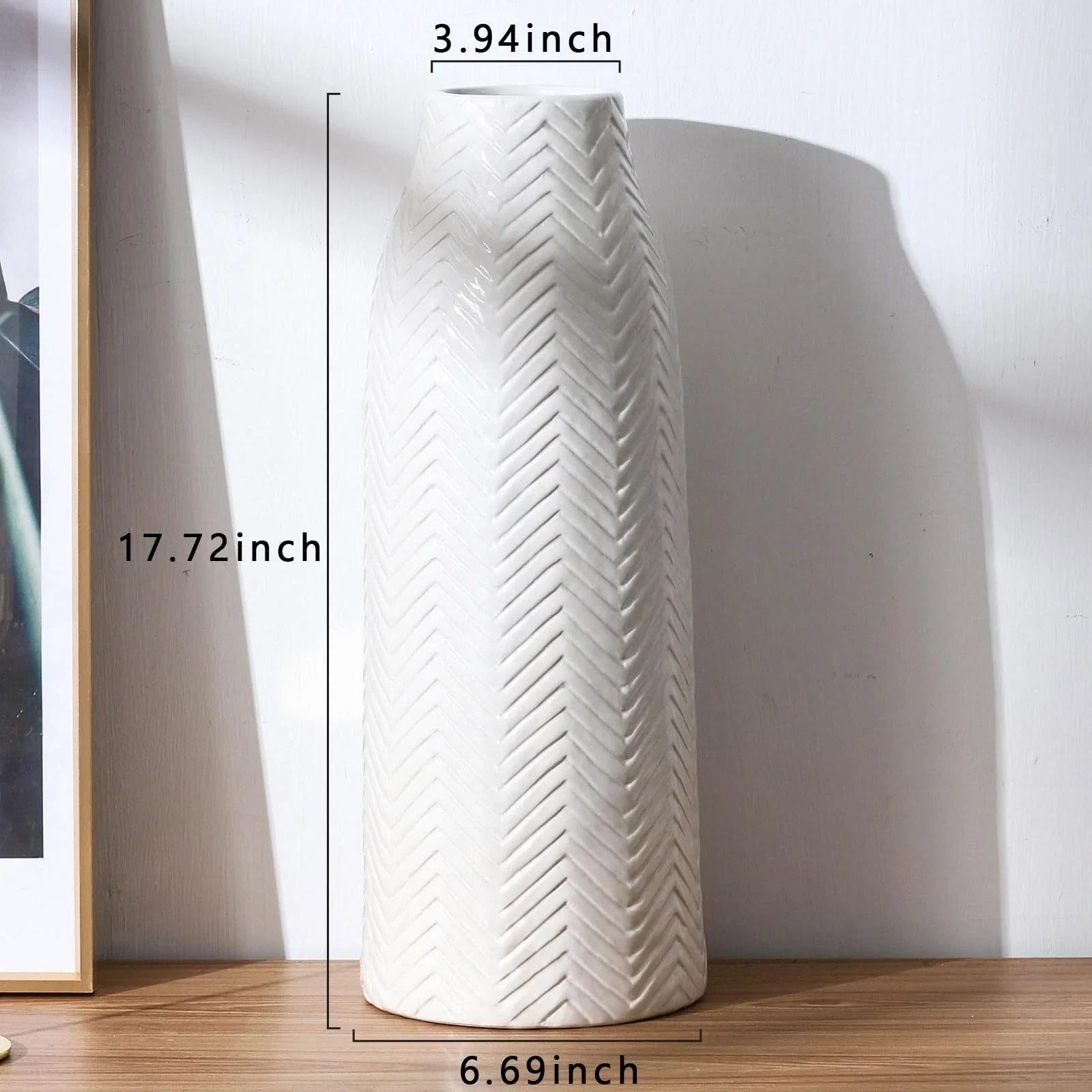 Large White Vase for Flowers Ceramic Vase for Home Decor Tall Vases for Your ...