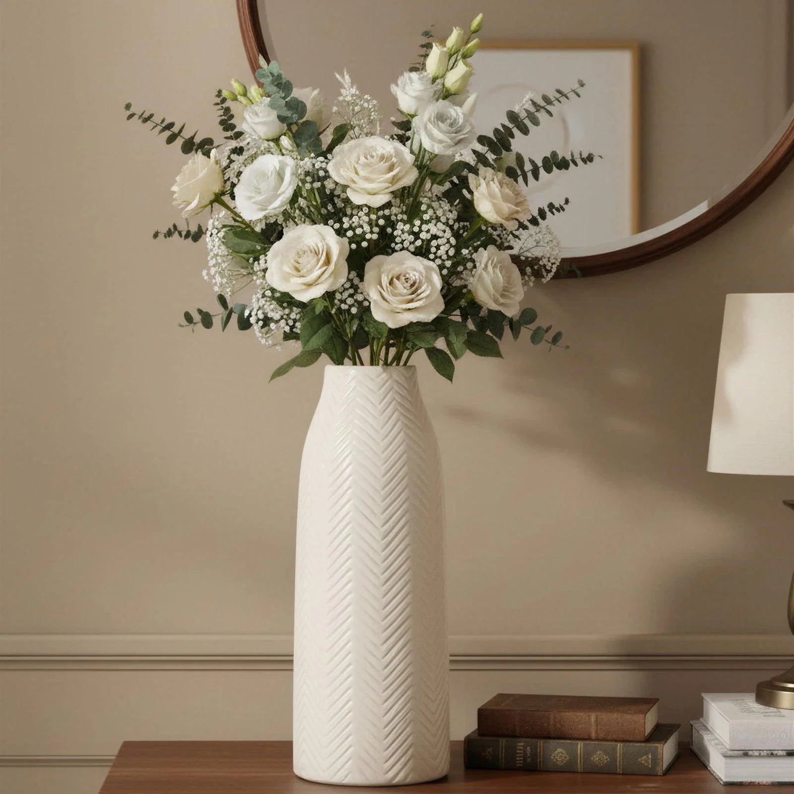 Large White Vase for Flowers Ceramic Vase for Home Decor Tall Vases for Your ...