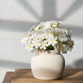 Ceramic Flower Vase with Wide Mouth Lace, 4.8 Inch Pottery Rustic Farmhouse B...