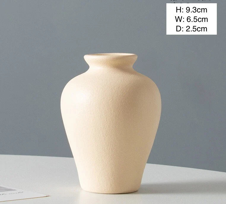 4-Pieces Ceramic Small Vases with Dried Flower for Bouquet, Home Decorative