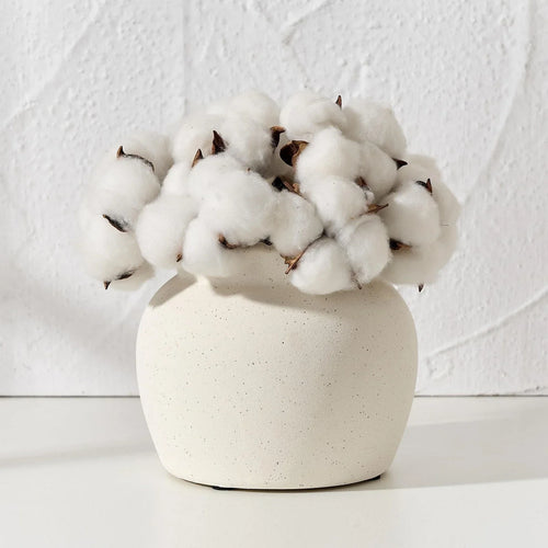 Ceramic Flower Vase with Wide Mouth Lace, 4.8 Inch Pottery Rustic Farmhouse B...