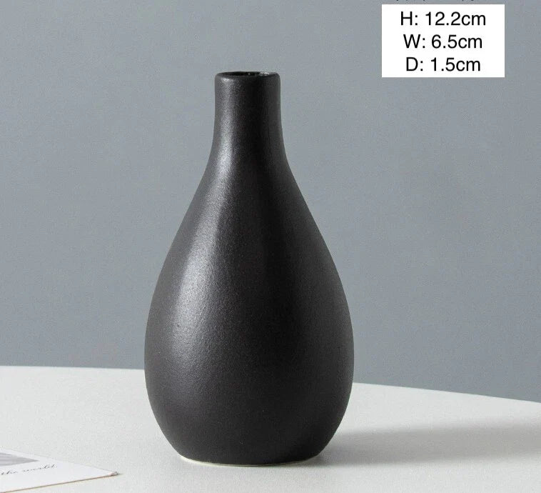 4-Pieces Ceramic Small Vases with Dried Flower for Bouquet, Home Decorative